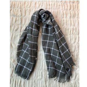 ASOS Oversized Gray Check Blanket Scarf